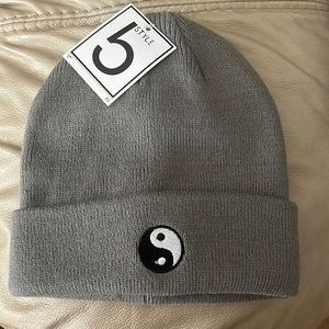 Gray Yin and Yang Beanie